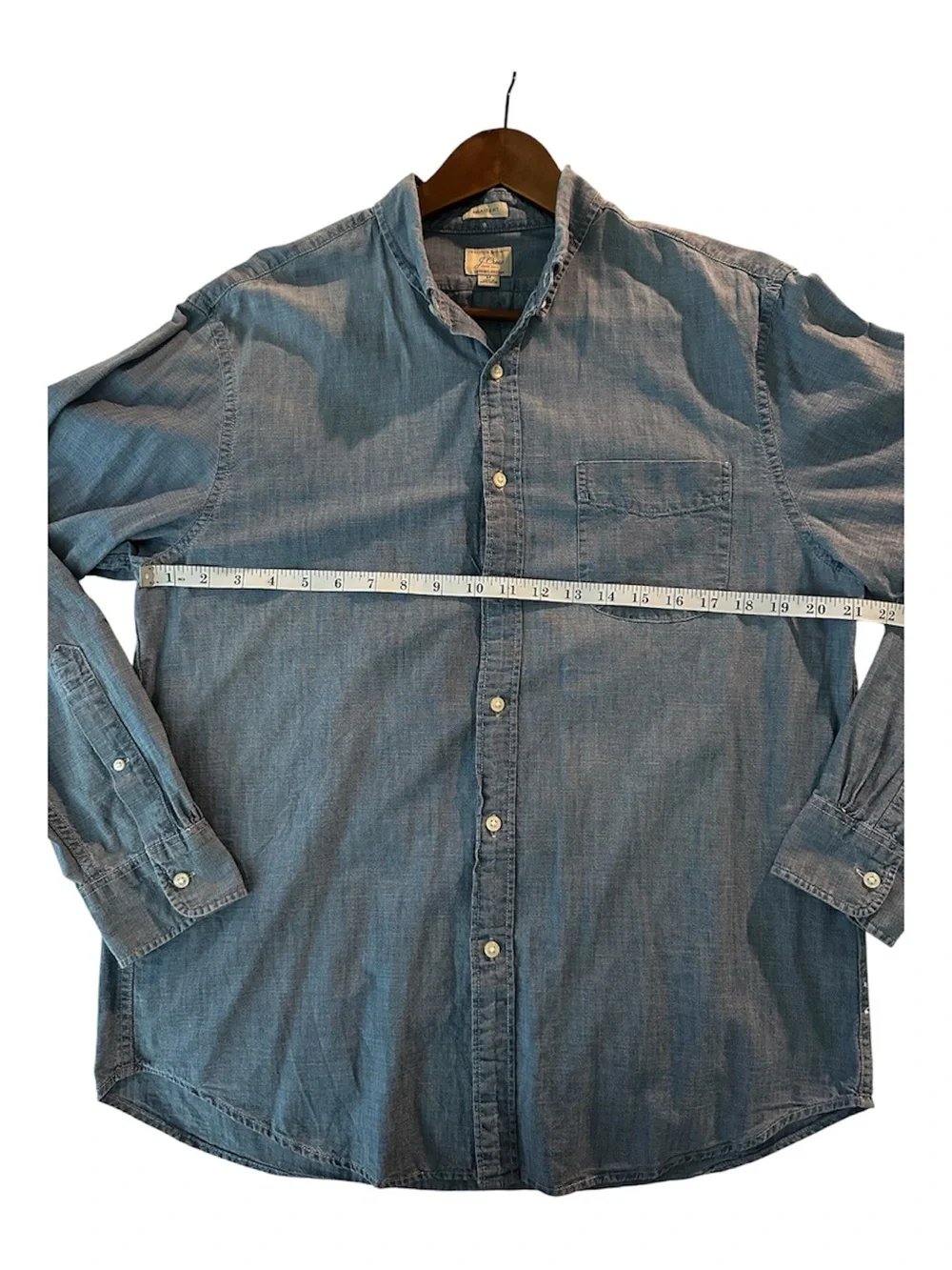 Original J. Crew - Men’s Chambray Long-Sleeve Button-Down Shirt - Washed Blue